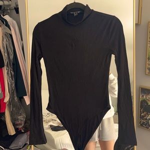 Black Mockneck Long sleeve bodysuit